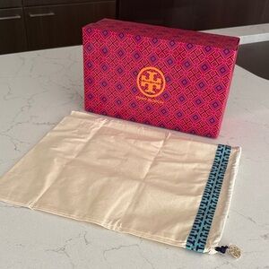 Tory Burch Pink Geometric Box with Cream Dust Bag
